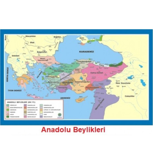 Tarih Haritası Anadolu Beylikleri