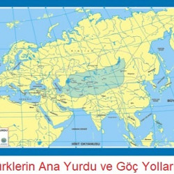 Tarih Haritası Türklerin Ana Yurdu ve Göç Yolları