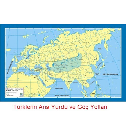 Tarih Haritası Türklerin Ana Yurdu ve Göç Yolları