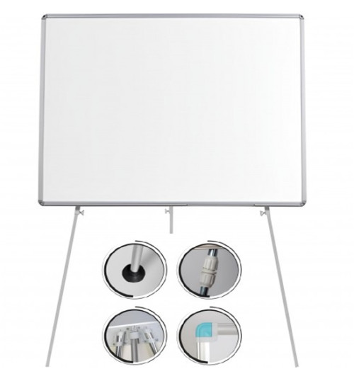 Teleskopik Ayaklı Flip Chart Yazı Tahtası Beyaz 80x120 cm