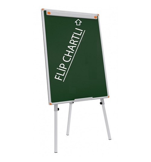 Teleskopik Ayaklı Flip Chart Yeşil Yazı Tahtası 65x100 cm