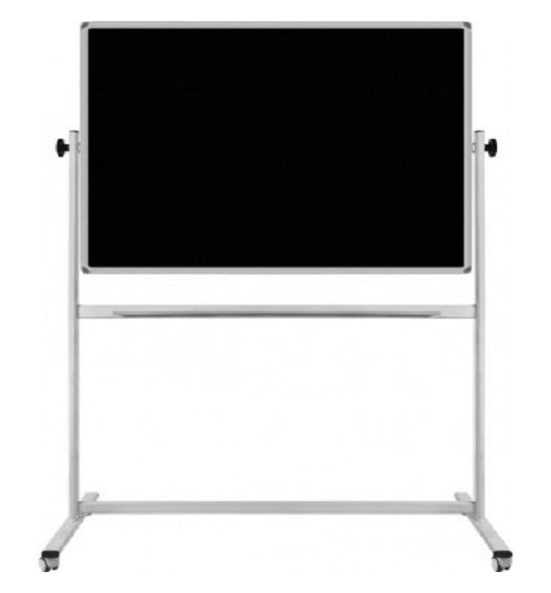 120x140cm Çift Taraflı Tekerlekli Laminant Siyah Yazı Tahtası
