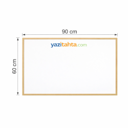 60x90cm Ahşap Çerçeveli Laminant Yüzey Beyaz Yazı Tahtası