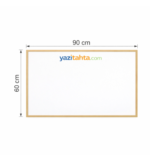 60x90cm Ahşap Çerçeveli Laminant Yüzey Beyaz Yazı Tahtası