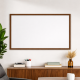 60x90cm MDF Çerçeveli Laminant Beyaz Yazı Tahtası