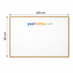 90x120cm Ahşap Çerçeveli Laminant Yüzey Beyaz Yazı Tahtası