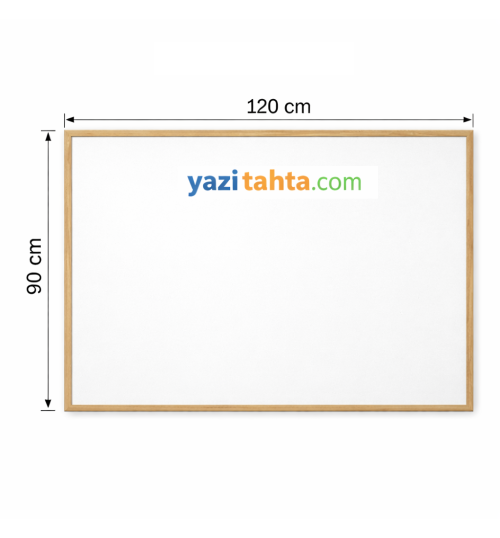 90x120cm Ahşap Çerçeveli Laminant Yüzey Beyaz Yazı Tahtası