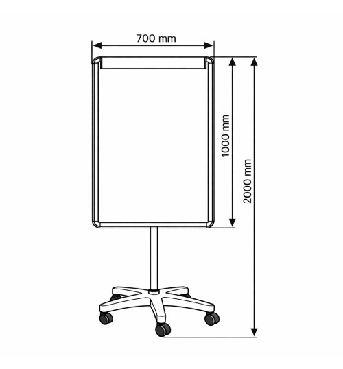 70x100cm Yıldız Ayaklı Tekerli Laminant Yazı Tahtası