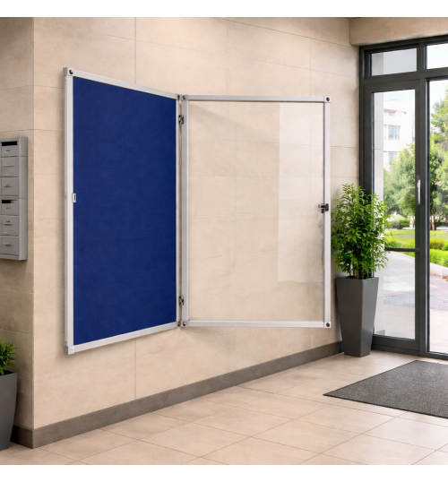 İnce Alüminyum Kilitli Kapaklı Camekanlı Pano 70x100cm