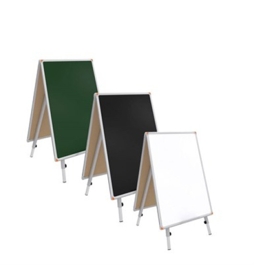60x85cm Çift Yüzlü Çatı Tipi Beyaz Yazı Tahta