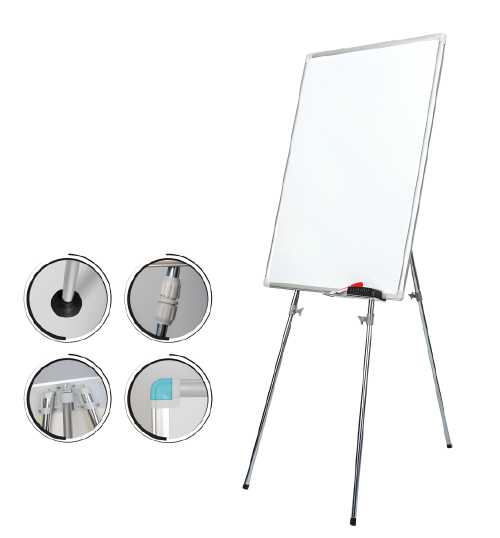 70x100cm Emaye Yüzey Teleskopik Ayaklı Tahta