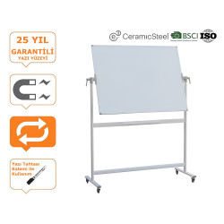 Brifing Tekerlek Ayaklı Emaye Yüzeyli Beyaz Yazı Tahta 100x140cm
