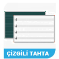 Duvara Monte Çizgili Klasik Yazı Tahtaları